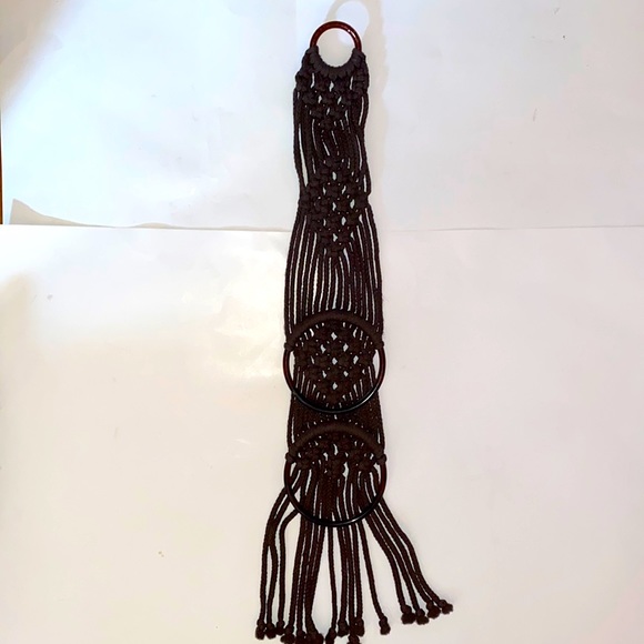 Other - Vintage handmade macramé wall hanging wall art brown